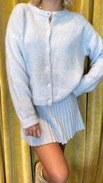 Baby Blue Pleated Mini Skirt