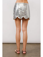 Mimi Silver Sequin Mini Skirt