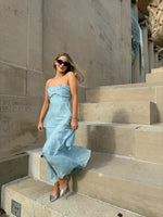 Baby Blue Tiered Long Dress