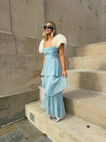 Baby Blue Tiered Long Dress