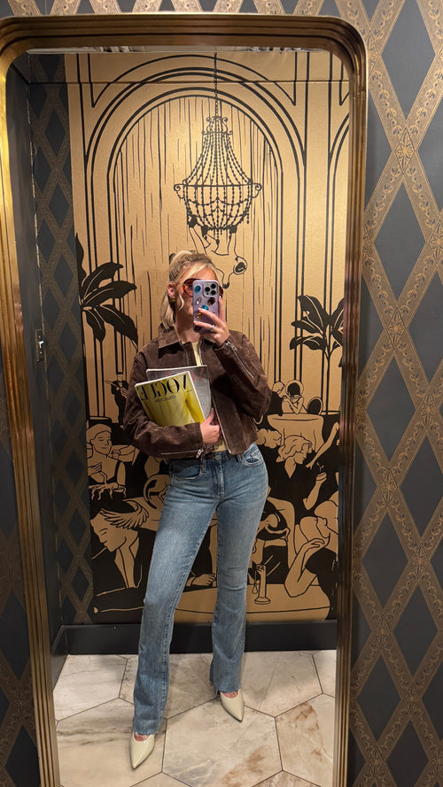 Mid Rise Mini Flare Jeans