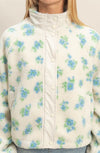 Fauna Blue Floral Sherpa Jacket