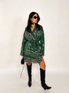 Green Paisley Fringe Sweater