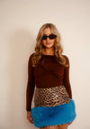 Leopard & Faux Fur Mini Skirt