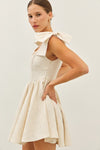 Ivory Jacquard Bow Dress