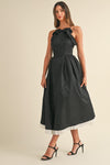 Poets Black Bow Midi Dress