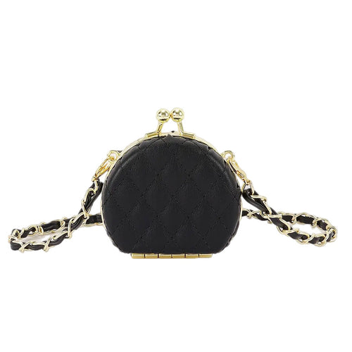 Black Quilted Mini Mirror Bag