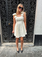 Ivory Jacquard Bow Dress