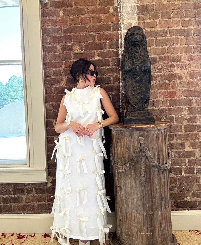 Snowdrop Bow Midi Dress