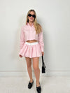 Hallie Pink Poplin Mini Skort