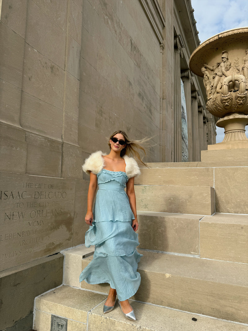 Baby Blue Tiered Long Dress