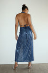 Midnight Blue Sequin Skirt