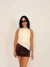 Ivory Sequin Asymetrical Top