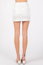 White Rhinestone Mini Skirt