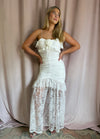 White Lace Rosette Gown