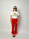 Red Feather Pants