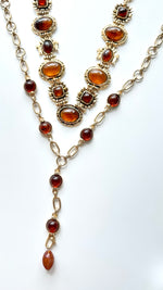 Vintage Amber Gem Statement Necklace