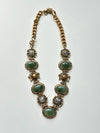 Vintage Sage Gem Statement Necklace