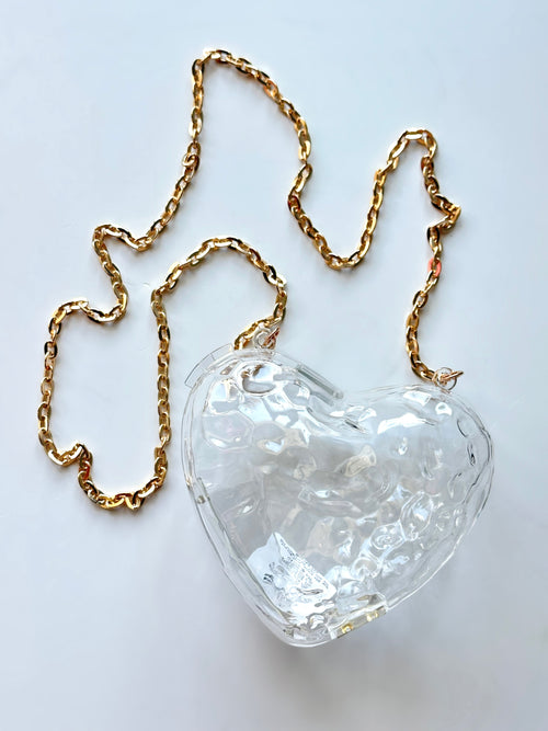 Textured Heart Clear Purse