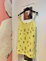 Chartreuse Embellished Mini Dress