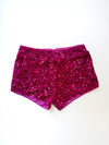 Fuchsia Sequin Mini Shorts