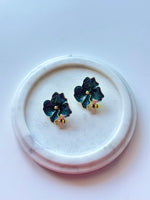 Blue Floral & Bee Earrings