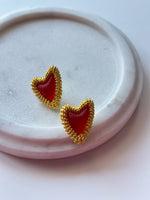 Nectarine Heart Earrings