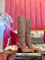 Rose Gold Sequin Boot