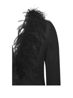 Black Feather Trim Blazer