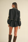 Black & Tan Embroidered Set Shorts