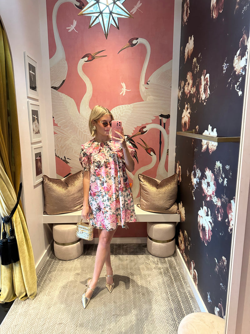 Fuchsia Floral Babydoll Dress