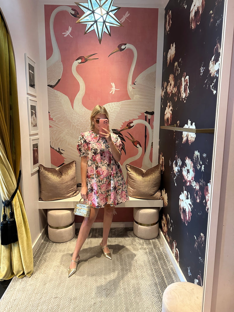 Fuchsia Floral Babydoll Dress