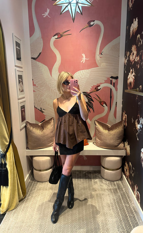 Mocha Contrast Cami Top