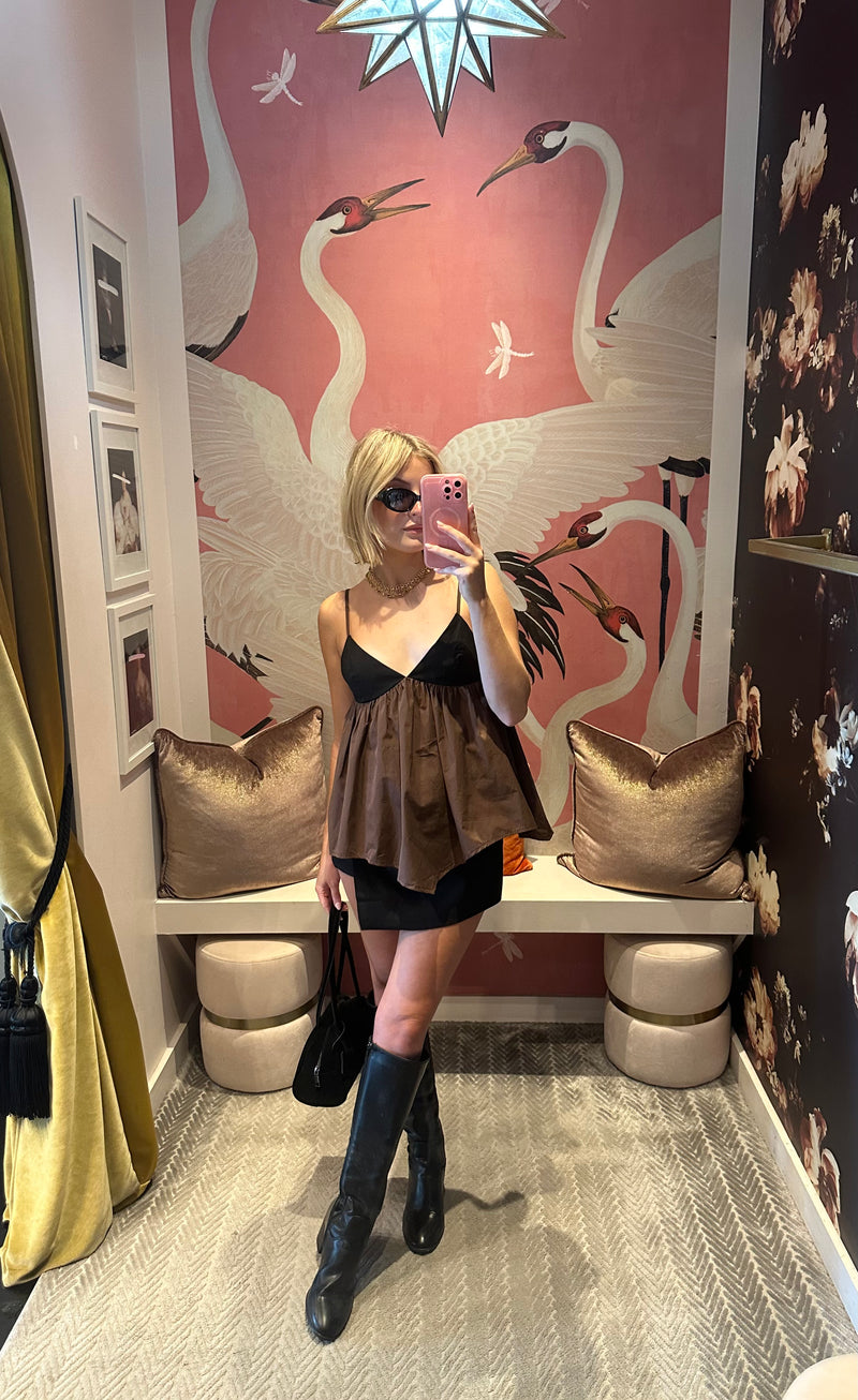Mocha Contrast Cami Top
