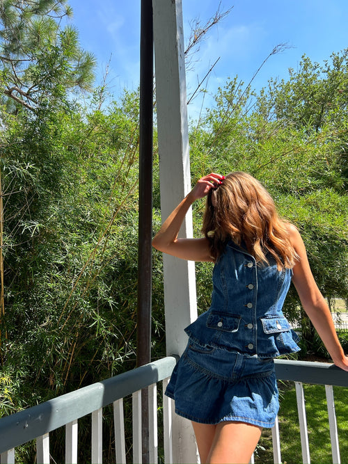 Darling Denim Set Vest