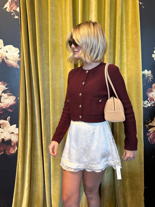 Amelie Burgundy Knit Jacket