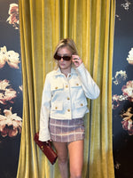 Faux Shearling Gold Button Jacket