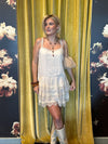 Cream Lace Slip Mini Dress