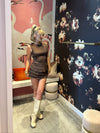 Chocolate Ruffle Set Skort