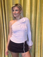 Pink One Shoulder Floral Top