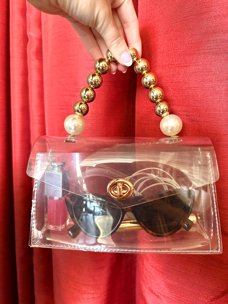 Pearl Handle Clear Bag