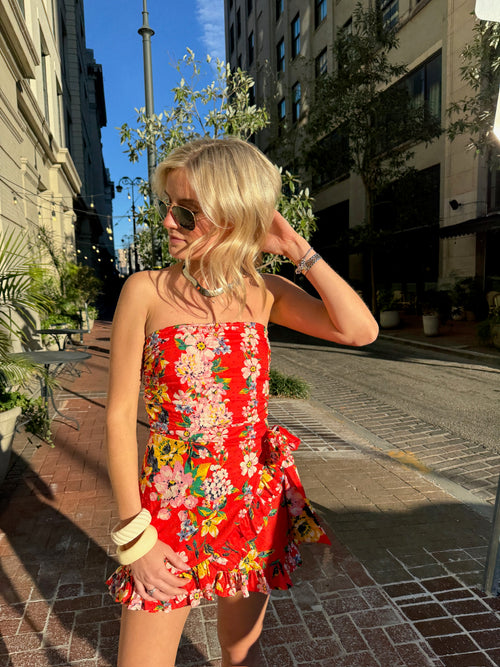 Tropical Floral Romper Dress