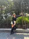 Khaki Ruffle Hem Mini Skirt