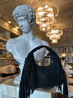Black Suede Fringe Purse
