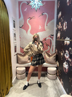 Kirsten Plaid Belted Mini Skirt