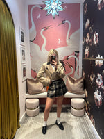 Kirsten Plaid Belted Mini Skirt