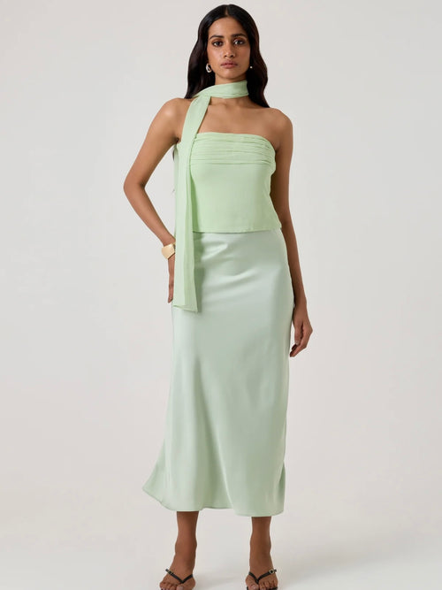 Seafoam Strapless Top & Scarf