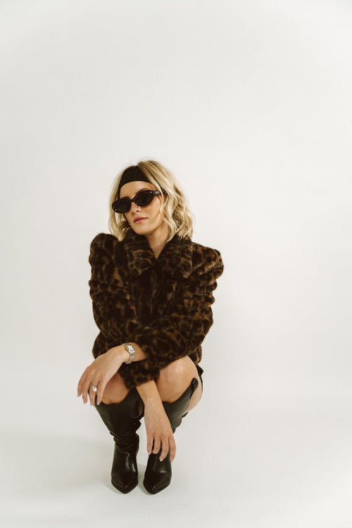 Leopard Fur Cropped Jacket