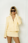 Sweet Yellow Tailored Mini Skirt