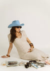 Oatmeal Cable Knit Sweater Midi Dress
